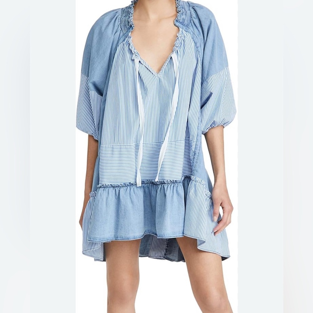 Free People Keegan Ruffled Hem Tunic Dress Size Large